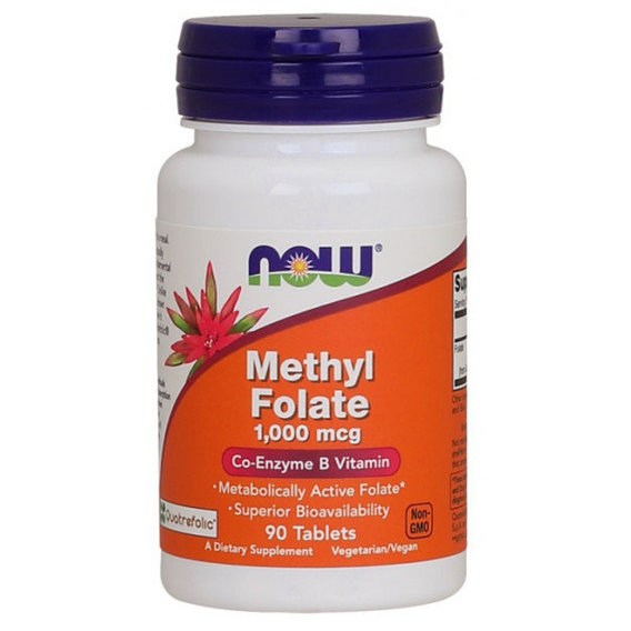 NOW Foods METHYL FOLATE 1,000 mcg 90 TABS Метілфолат