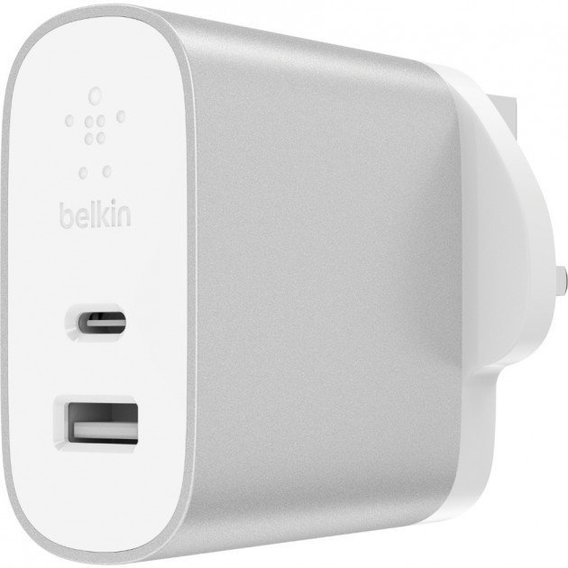 Зарядное устройство Belkin Wall Charger Quick Charger USB-C and USB Power Delivery 27W Silver (F7U061VF-SLV)