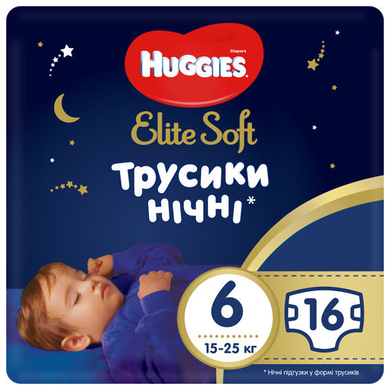 Huggies Elite Soft 6 Overnights Pants 16 (15-25 кг)