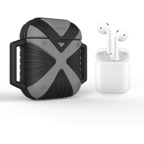 Чехол для наушников Becover Case X-HuWei i-Smile with Belt Gray/Black IPH1443 (702336) for Apple AirPods