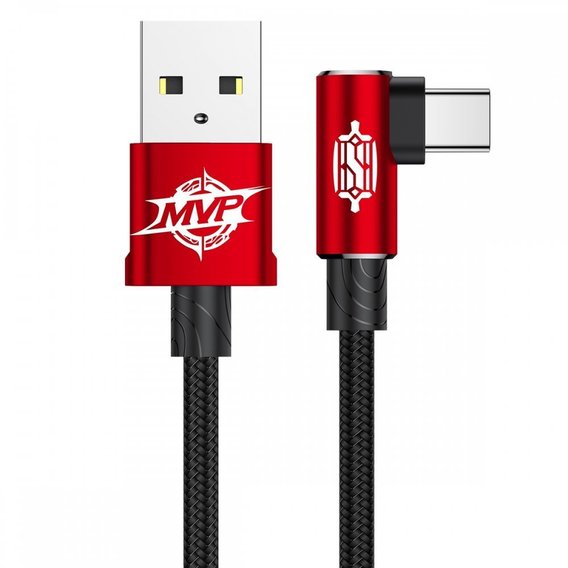 Кабель Baseus USB Cable to USB-C MVP Elbow 2A 1m Red (CATMVP-A09)