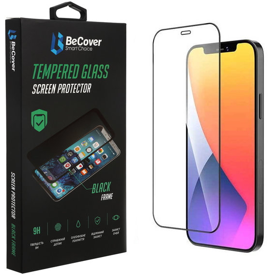 Аксессуар для iPhone BeCover Tempered Glass Black for iPhone 14 Plus | 13 Pro Max (706664)