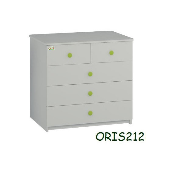 Комод на 5 ящиків Ajax Oris Біло-зелений (ORIS212)