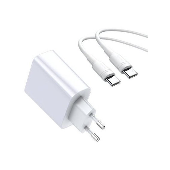 Зарядний пристрій Baseus Wall Charger USB-C and USB PPS Quick Charge 30W with USB-C Cable White (TZCAFS-A02)