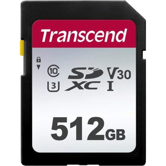 Карта памяти Transcend 512GB SDXC Class 10 UHS-I U3 V30 (TS512GSDC300S)