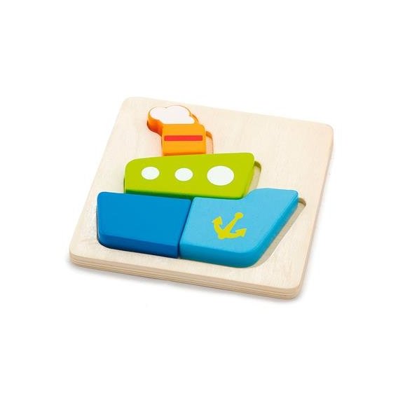 Деревянный мини-пазл Viga Toys Кораблик (50171)