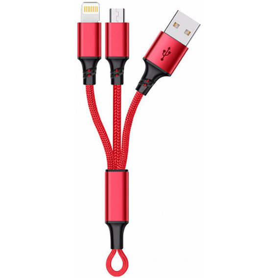 Кабель XOKO USB Cable to Lightning/microUSB 20cm Red (SC-205-RD)