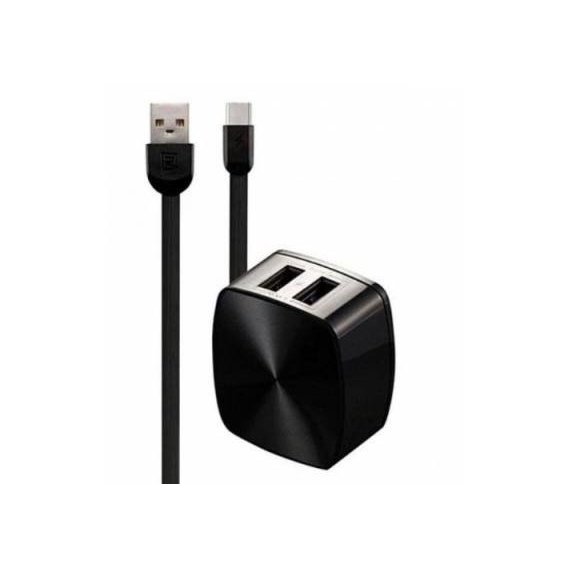 Зарядное устройство Remax USB Wall Charger 2.4A with Cable USB-C Black (RP-U215A-BLACK)