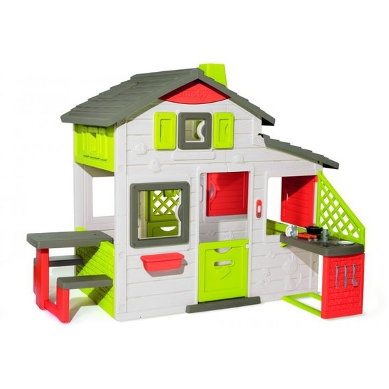 Дом для друзей Smoby Toys с летней кухней дверным звонком и столиком (810202)
