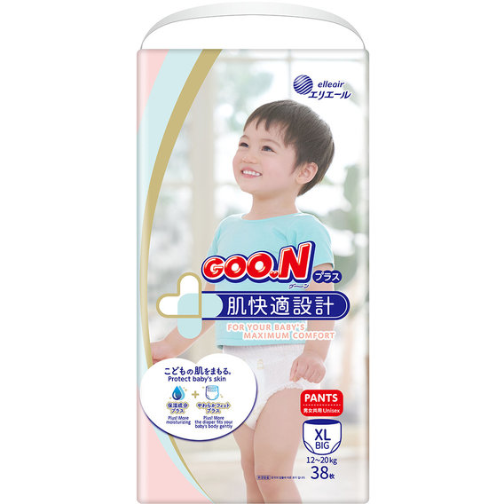 Подгузники Goo.N PlusPlus для детей 12-20 кг (размер XL, на липучках, унисекс, 38 шт.)