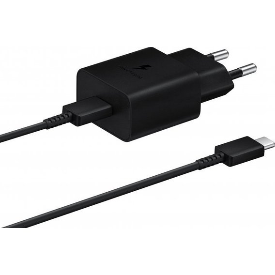 Зарядное устройство Samsung USB-C Wall Charger with Cable USB-C 15W Black (EP-T1510XBEGRU)