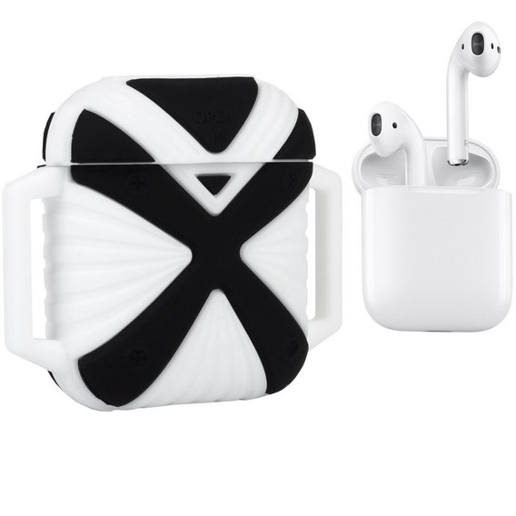 Чехол для наушников Becover Case X-HuWei i-Smile with Belt Black/White IPH1443 (702333) for Apple AirPods