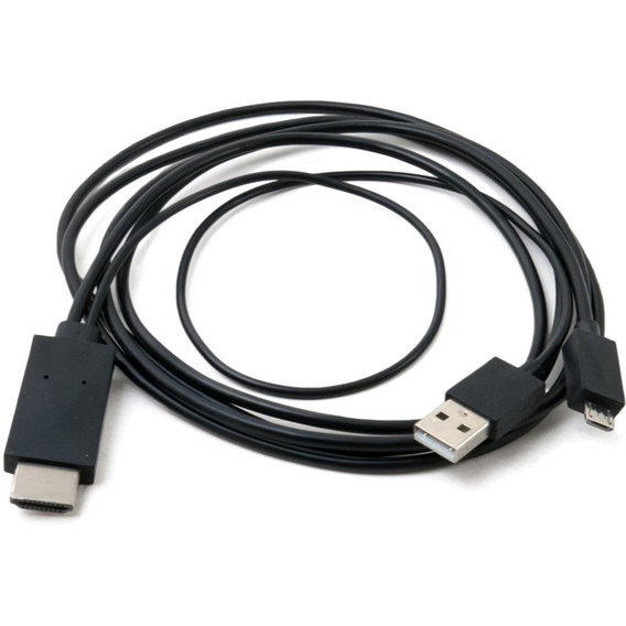 Кабель и переходник Extradigital MHL, microUSB (5pin) M, USB M-HDMI AM (1.8m) (KBV1683)