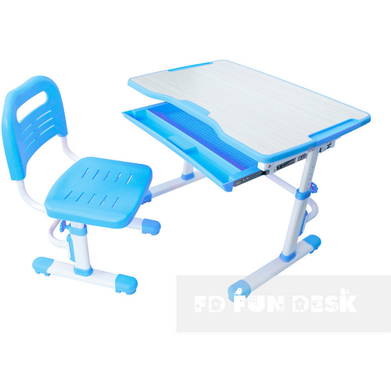 Комплект FunDesk Парта и стул-трансформеры Vivo Blue