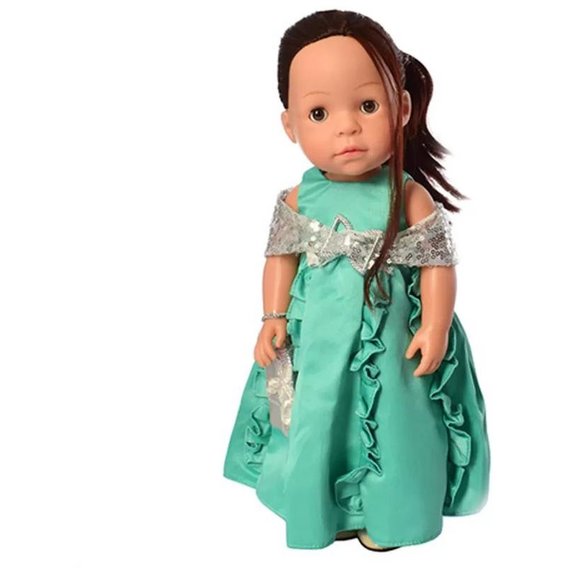 Интерактивная кукла в платье Limo Toy Бирюзовый UA (M 5414-15-2)