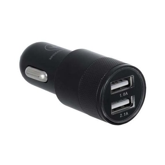 Зарядное устройство Ergo USB Car Charger 2xUSB 2.1A Black (EСC-221 (B)