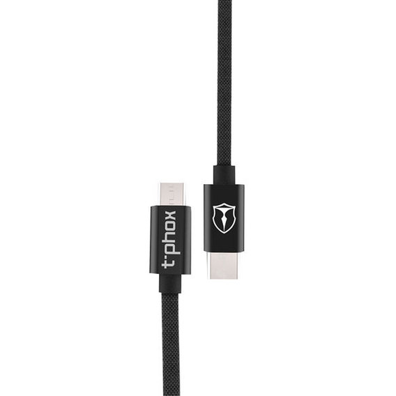 Кабель T-PHOX Cable USB-C to microUSB Speed 1m Black (T-MC811 Black)