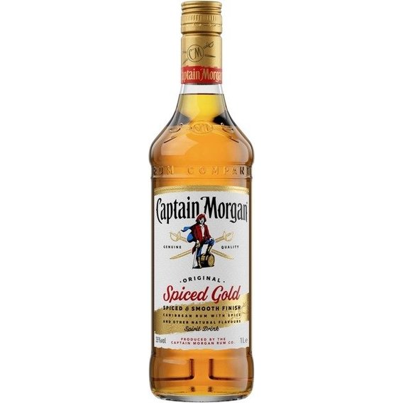 Алкогольный напиток на основе Карибского рома Captain Morgan "Spiced Gold" 1л (BDA1RM-RCM100-008)