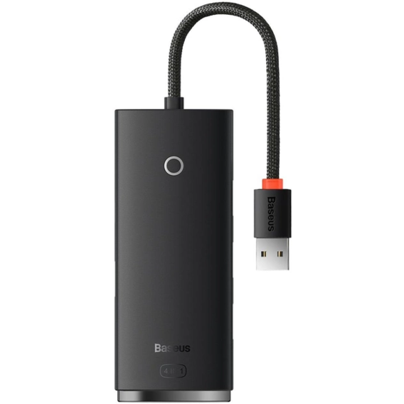 Адаптер Baseus Adapter Lite Series USB to 4хUSB3.0+USB-C Black (WKQX030001)
