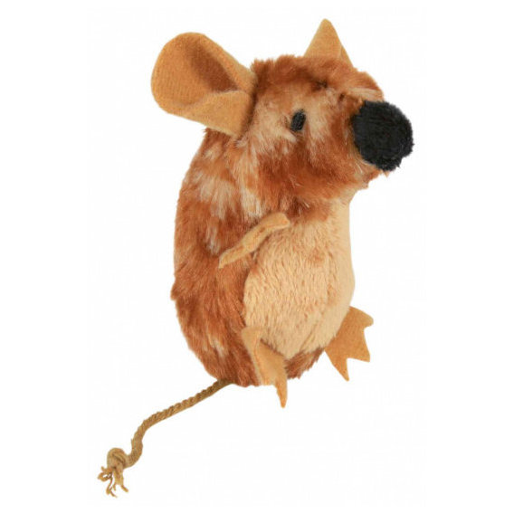 Игрушка Trixie Мышка плюшевая с пищалкой для кошек 8 см