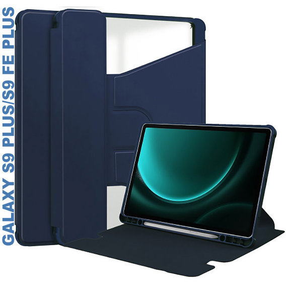 Аксессуар для планшетных ПК BeCover Case Rotatable Deep Blue for Samsung X810 Galaxy Tab S9 Plus / S9 FE Plus SM-X610/SM-X616B (710399)