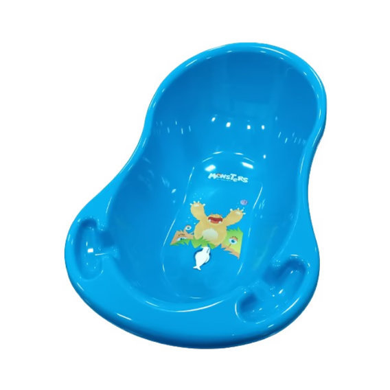 Ванночка Tega baby Lux Монстрики со сливом голубая (MN-005ODPŁYW-126)