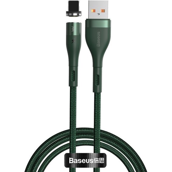 Кабель Baseus USB Cable to Lightning Zinc Magnetic Safe Fast 2.4A 1m Green (CALXC-K06)