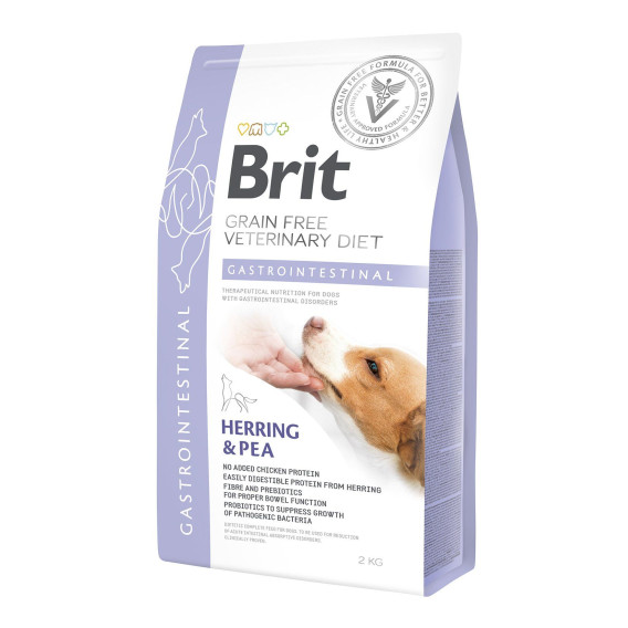 Сухой корм Brit GF Veterinary Diet Gastrointestinal для собак при заболеваниях желудочно-кишечного тракта с селедкой, лососем, горохом 2 кг (8595602528141)