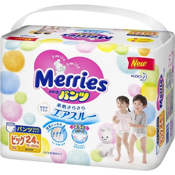 Подгузники-трусики Merries для детей ХL 12-22 кг 24 шт (4901301230669)