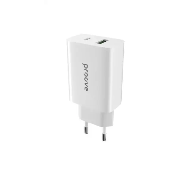 Зарядное устройство Proove Wall Charger USB-C+USB Rapid 20W White