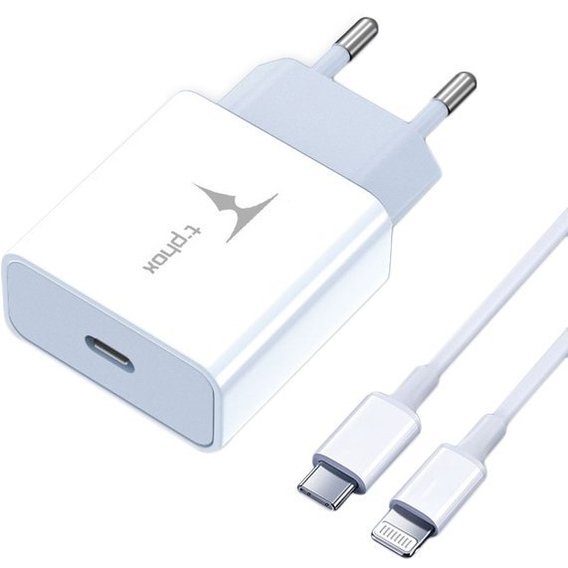 Зарядное устройство T-PHOX USB-C Wall Charger 18W White with Lightning Сable