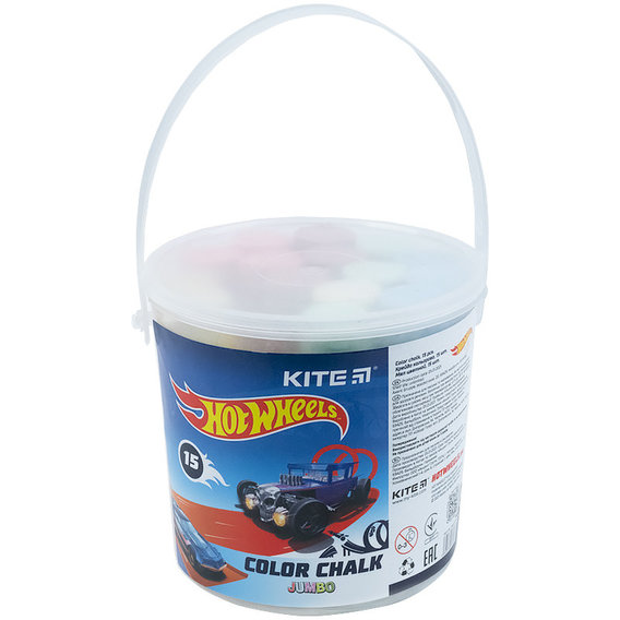 Мелки цветные Kite Jumbo Hot Wheels 15 шт (HW21-074)