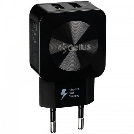 Зарядное устройство Gelius USB Wall Charger 2xUSB Ultra Prime 2.1A Black (GU-HC02)