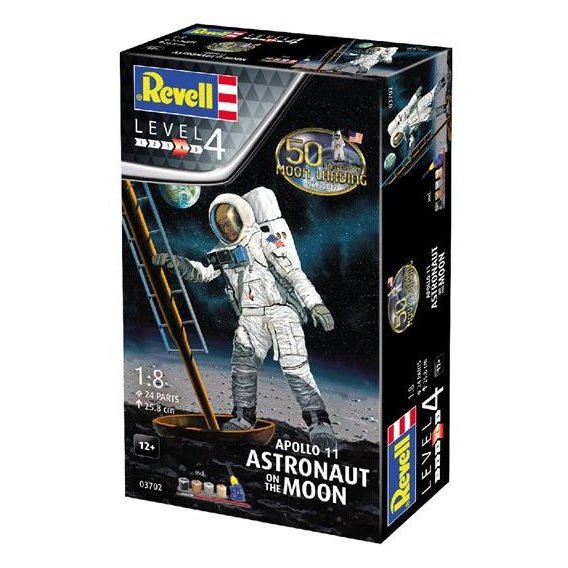 Сборная модель Revell набор Астронавт на Луне. Миссия Аполлон 11. К 50-летию высадки на Луну. уровень 4 масштаб 1:8