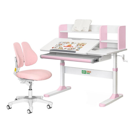Комплект парта Ergokids TH-330 Pink + кресло Evo-kids Mio Lite KP (арт.TH-330 W/PN + Y-208 KP)