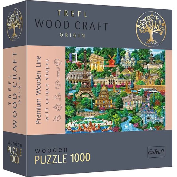Пазлы Trefl фигурные из дерева Известные места Франции 1000 элементов (20150)
