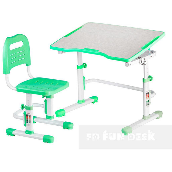 Комплект FunDesk Парта и стул-трансформеры Vivo II Green