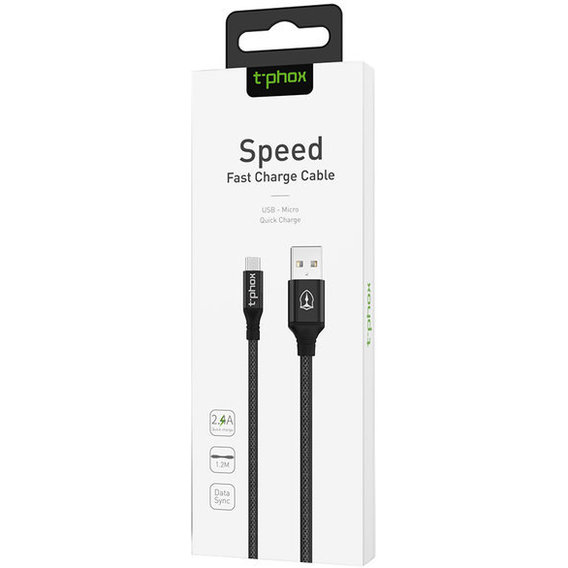 Кабель T-PHOX USB Cable to microUSB Speed 1.2m Black (T-M810 Black)