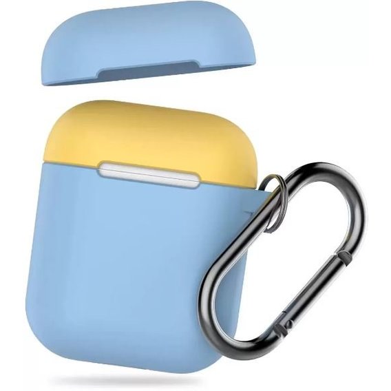 Чехол для наушников AhaStyle Silicone Duo Case with Belt Sky Blue/Yellow (AHA-01460-SSY) for AirPods