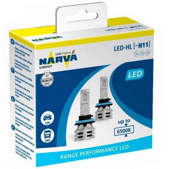 Лампи світлодіодні Narva H8 / H11 / H16 6500K 12-24W 180363000