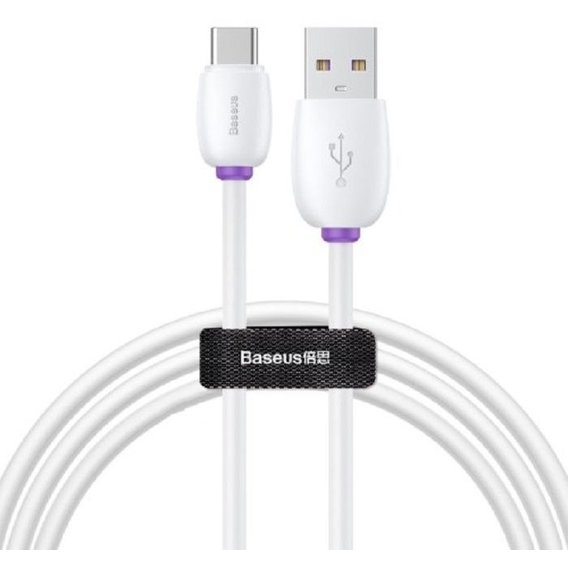 Кабель Baseus USB Cable to USB-C Purple Ring 5A 1m White (CATZS-02)