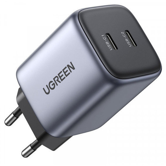 Зарядное устройство Ugreen Wall Charger 2хUSB-C 25W+20W PD CD294 GaN 45W Gray (90573)