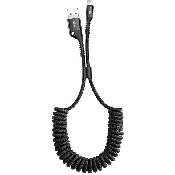 Кабель Baseus USB Cable to USB-C Fish Eye Spring Data 2A 1m Black (CATSR-01)