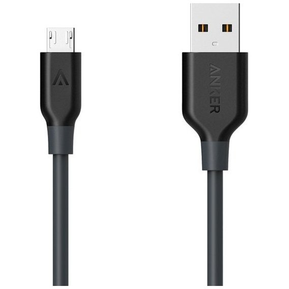 Кабель ANKER USB Cable to microUSB Powerline V3 1.8m Black (A8133H12)