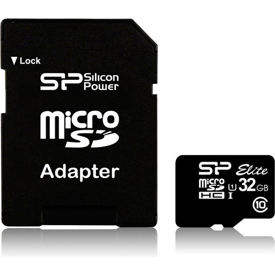 Карта памяти Silicon Power 32GB microSDHC Class 10 UHS-I U1 Elite + adapter (SP032GBSTHBU1V10SP)