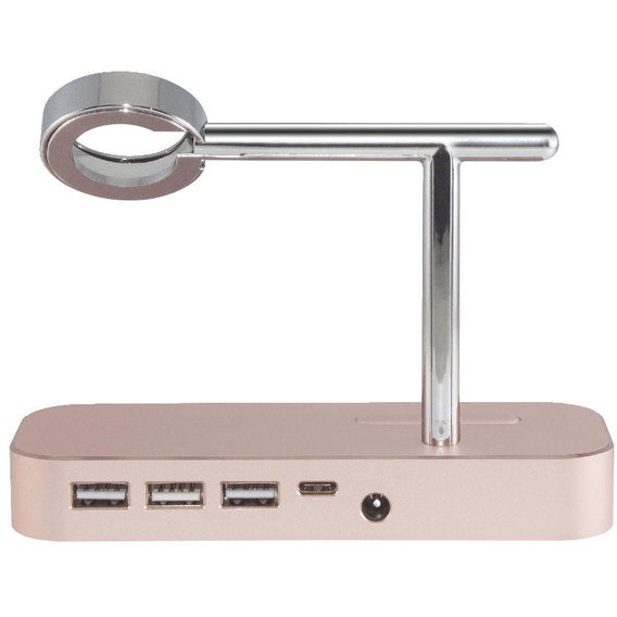 Аксессуар для Watch COTEetCI Dock Stand B18 MFI Hub Stand 3 USB and USB-C Rose Gold (CS5019-MRG/CS7200-MRG) for Apple iPhone and Apple Watch