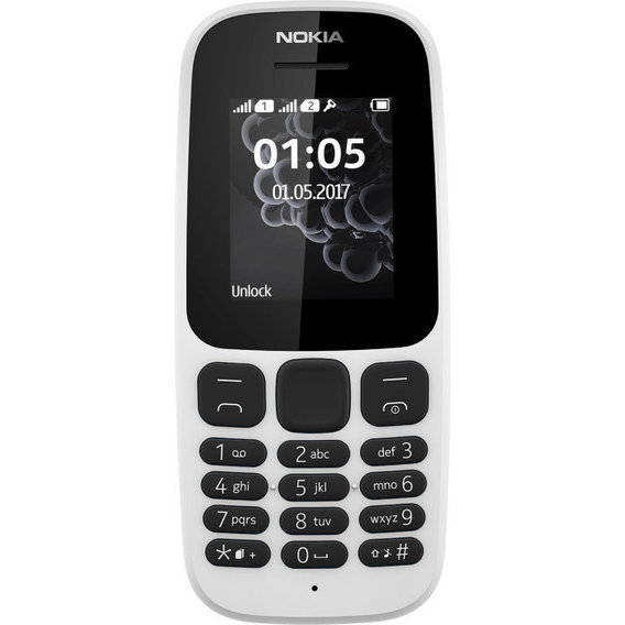 Мобильный телефон Nokia 105 New White (UA UCRF)