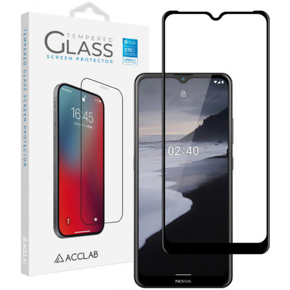 Аксессуар для смартфона ACCLAB Tempered Glass Full Glue Black for Nokia 2.4