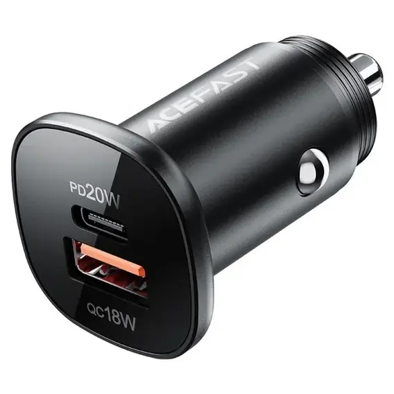 Зарядное устройство Acefast Car Charger USB+USB-C B1 38W Black