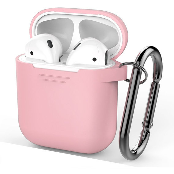 Чехол для наушников AhaStyle Silicone Case with Belt Pink (AHA-01060-PNK) for AirPods